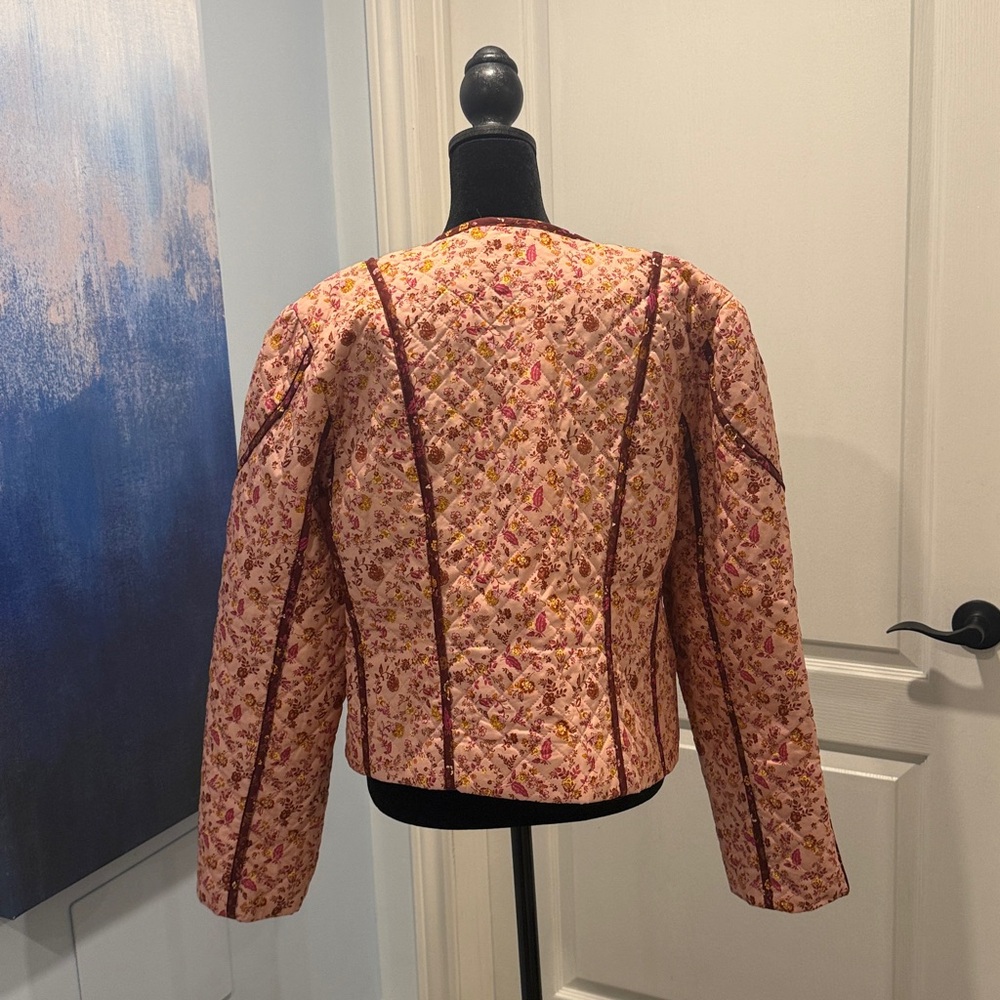 Avec Les Filles Pink Floral Quilted Jacket - Picture 3 of 5